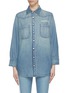 Main View - Click To Enlarge - SANDRINE ROSE - 'The Mulholland' slogan embroidered denim shirt