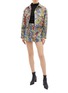 Figure View - Click To Enlarge - SIMON MILLER - Paintstroke print denim mini skirt