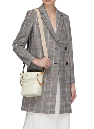 Front View - Click To Enlarge - CHLOÉ - 'Roy' oversized ring small leather bucket bag