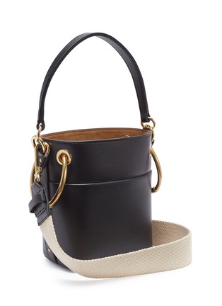 Detail View - Click To Enlarge - CHLOÉ - 'Roy' oversized ring small leather bucket bag