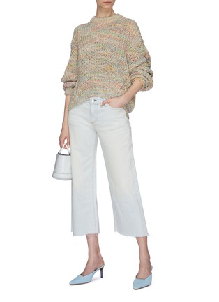Figure View - Click To Enlarge - SIMON MILLER - Frayed cuff denim culottes