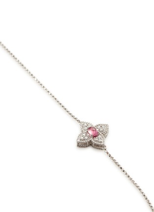 Figure View - Click To Enlarge - ROBERTO COIN - 'Princess Flower' diamond ruby 18k white gold station necklace