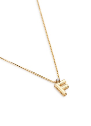 Figure View - Click To Enlarge - ROBERTO COIN - 'Tiny Treasures' diamond 18k yellow gold letter pendant necklace – F