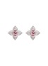 Main View - Click To Enlarge - ROBERTO COIN - 'Princess Flower' diamond tourmaline 18k white gold stud earrings