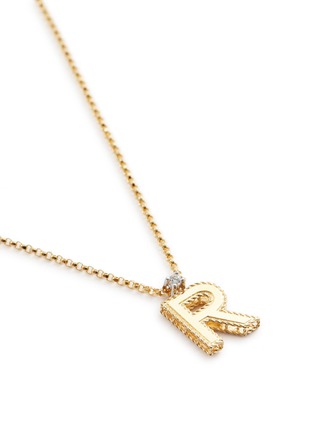 Figure View - Click To Enlarge - ROBERTO COIN - 'Tiny Treasures' diamond 18k yellow gold letter pendant necklace – R