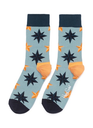 Main View - Click To Enlarge - HAPPY SOCKS - 'Nautical Star' intarsia socks