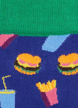 Detail View - Click To Enlarge - HAPPY SOCKS - 'Hamburger' intarsia socks