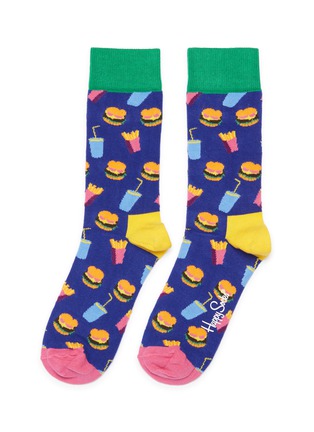 Main View - Click To Enlarge - HAPPY SOCKS - 'Hamburger' intarsia socks