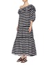 Front View - Click To Enlarge - LISA MARIE FERNANDEZ - 'Arden' ruffle stripe tiered one-shoulder maxi dress