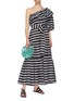 Figure View - Click To Enlarge - LISA MARIE FERNANDEZ - 'Arden' ruffle stripe tiered one-shoulder maxi dress