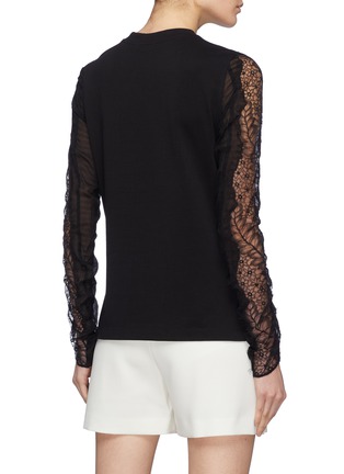 Back View - Click To Enlarge - 3.1 PHILLIP LIM - Chantilly lace sleeve panel T-shirt