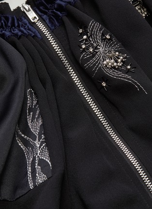  - 3.1 PHILLIP LIM - Embellished ruched patchwork silk bomber jacket
