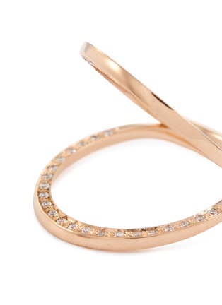 Detail View - Click To Enlarge - DELFINA DELETTREZ - 'In Between' diamond 18k rose gold ring