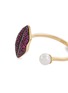 Detail View - Click To Enlarge - DELFINA DELETTREZ - 'Lip Piercing' ruby pearl 18k yellow gold open ring
