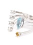 Detail View - Click To Enlarge - DELFINA DELETTREZ - 'Today Tomorrow Dots' diamond aquamarine beryllium 18k white gold open ring