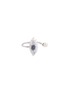 Main View - Click To Enlarge - DELFINA DELETTREZ - 'Eyes on Me' diamond sapphire pearl 18k white gold open ring