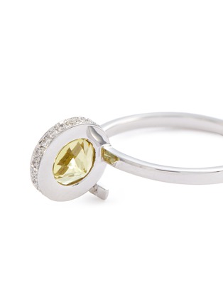 Detail View - Click To Enlarge - DELFINA DELETTREZ - 'Seal' diamond beryllium 18k white gold ring