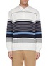 Main View - Click To Enlarge - NANAMICA - 'Rugger' mix stripe jersey long sleeve polo shirt