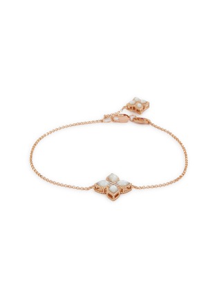 Main View - Click To Enlarge - ROBERTO COIN - 'Princess Flower' diamond pearl 18k rose gold charm bracelet