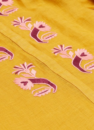 Detail View - Click To Enlarge - MARCH11 - 'Arizona' belted floral embroidered linen dress