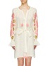 Main View - Click To Enlarge - MARCH11 - 'Gala' belted graphic embroidered linen mini dress
