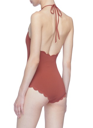 Back View - Click To Enlarge - MARYSIA - 'Mott' scalloped halterneck one-piece swimsuit