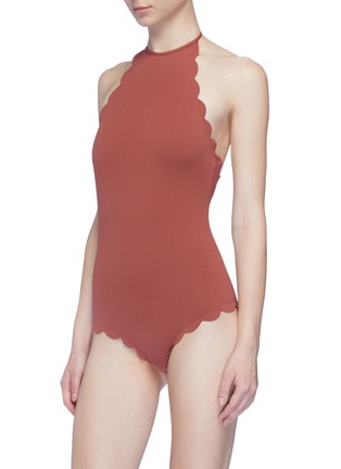 Figure View - Click To Enlarge - MARYSIA - 'Mott' scalloped halterneck one-piece swimsuit