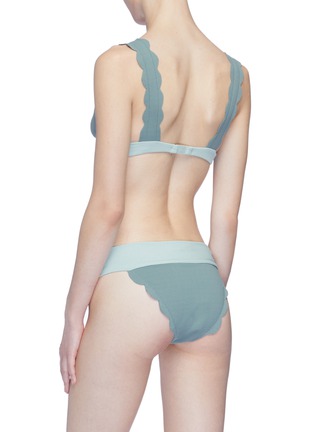 Back View - Click To Enlarge - MARYSIA - 'Santa Clara' colourblock scalloped bikini top