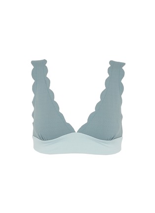 Main View - Click To Enlarge - MARYSIA - 'Santa Clara' colourblock scalloped bikini top