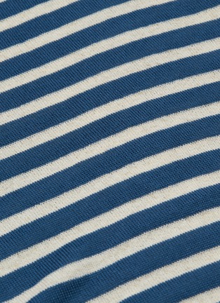 - MAISON FLANEUR - Raw asymmetric hem stripe micromodal blend T-shirt