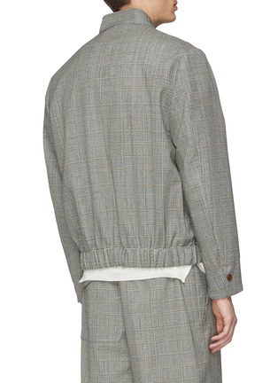 Back View - Click To Enlarge - MAISON FLANEUR - Houndstooth check plaid virgin wool harrington jacket