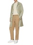 Figure View - Click To Enlarge - MAISON FLANEUR - Pinstripe stonewashed jogging pants