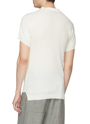 Back View - Click To Enlarge - MAISON FLANEUR - Micromodal-cashmere knit polo shirt