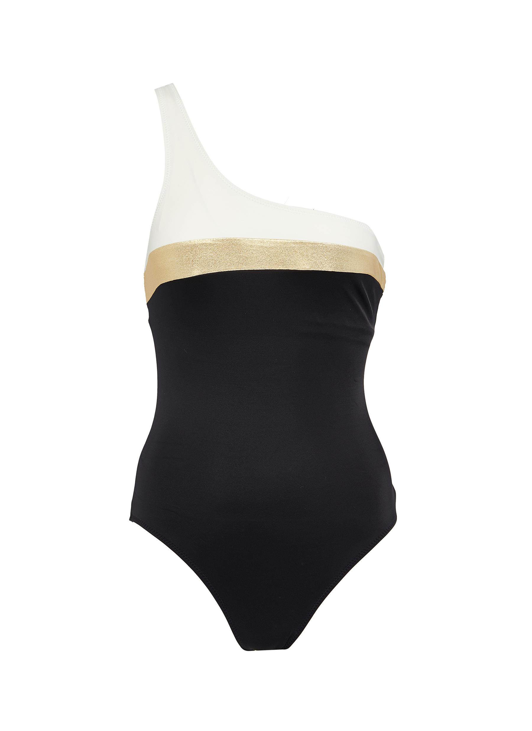 The Chloe colourblock one-shoulder one-piece swimsuit by Solid & Striped