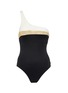 Main View - Click To Enlarge - SOLID & STRIPED - 'The Chloe' colourblock one-shoulder one-piece swimsuit