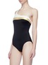 Figure View - Click To Enlarge - SOLID & STRIPED - 'The Chloe' colourblock one-shoulder one-piece swimsuit