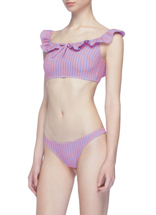 Figure View - Click To Enlarge - SOLID & STRIPED - 'The Paloma' stripe seersucker off-shoulder bikini top