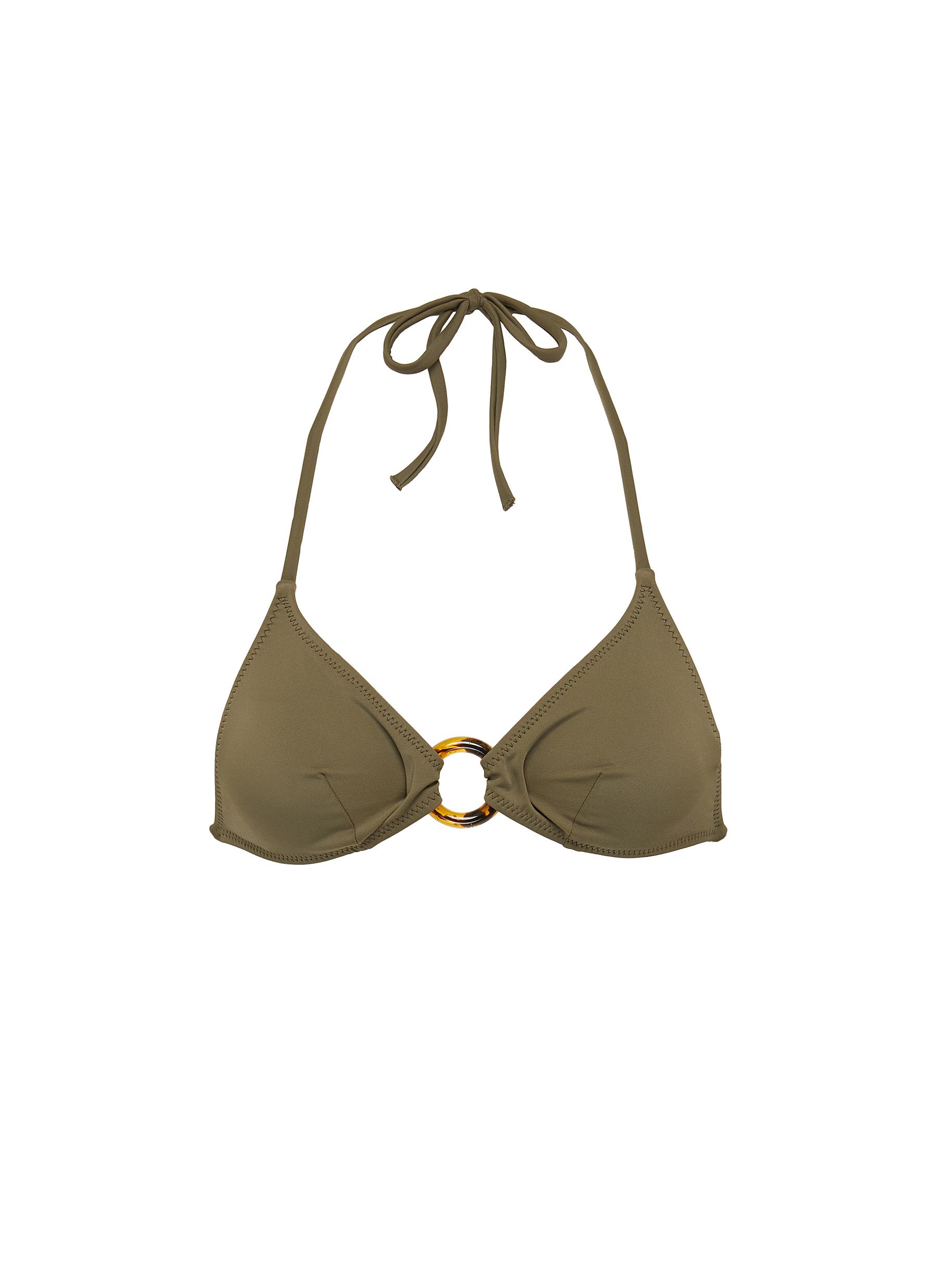The Sadle ring halterneck triangle bikini top by Solid & Striped