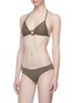 Figure View - Click To Enlarge - SOLID & STRIPED - 'The Sadle' ring halterneck triangle bikini top
