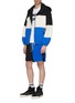 Figure View - Click To Enlarge - DANIEL PATRICK - '50/50' logo stripe outseam colourblock gym shorts