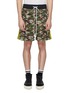 Main View - Click To Enlarge - DANIEL PATRICK - Logo stripe outseam camouflage print mesh gym shorts