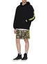 Figure View - Click To Enlarge - DANIEL PATRICK - Logo stripe outseam camouflage print mesh gym shorts