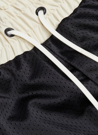  - DANIEL PATRICK - Logo stripe outseam mesh gym shorts