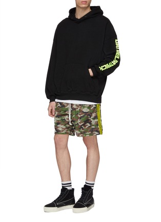 Figure View - Click To Enlarge - DANIEL PATRICK - Logo embroidered sleeve hoodie
