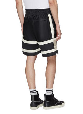 Back View - Click To Enlarge - DANIEL PATRICK - Stripe cuff mesh boxing shorts