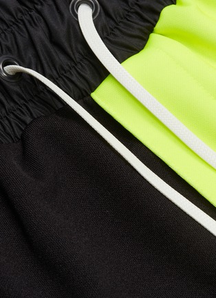  - DANIEL PATRICK - '50/50' logo stripe outseam colourblock gym shorts