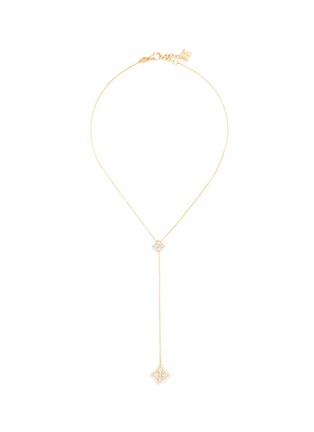 Main View - Click To Enlarge - ROBERTO COIN - 'Princess Flower' diamond 18k yellow gold lariat necklace