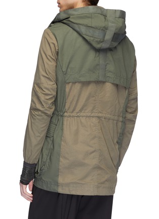 Back View - Click To Enlarge - DEVOA - Hooded colourblock jacket