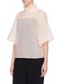 Front View - Click To Enlarge - CECILIE BAHNSEN - 'Cara' ruffle high neck stripe fil coupé top