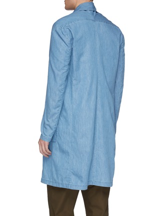 Back View - Click To Enlarge - ATTACHMENT - Shawl lapel chambray open coat